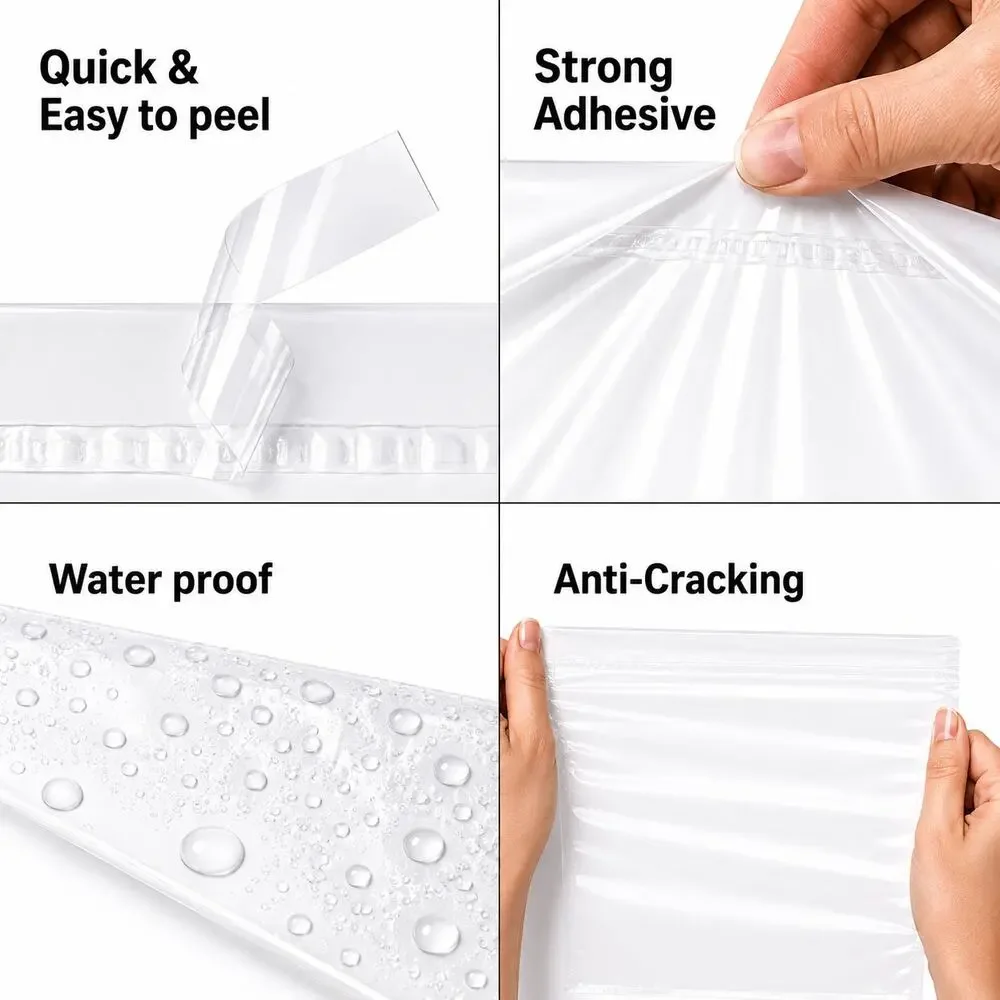 POLY MAILERS CLEAR (10 PACK) 12x15.5 SELF SEAL SHIPPING BAGS MAILING BAGS NEW